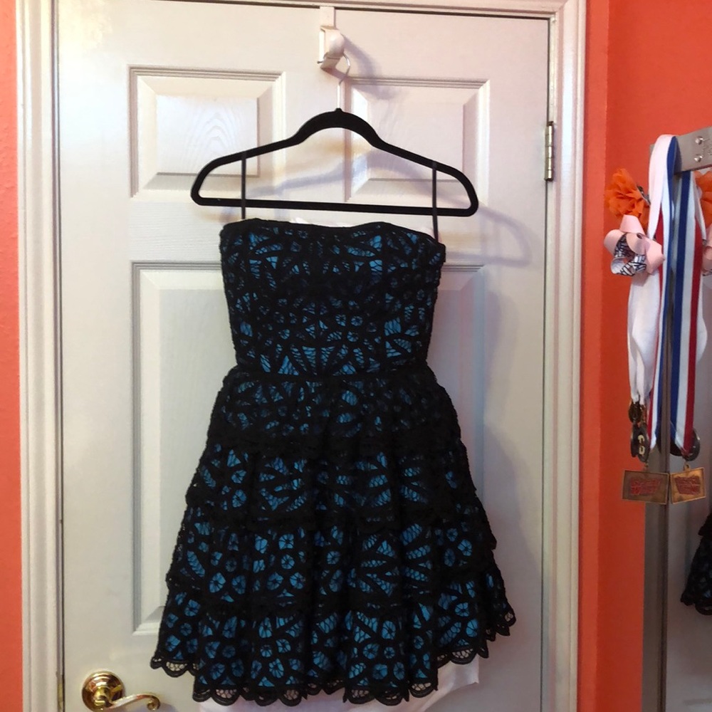 Blue and black Betsy Johnson party dress